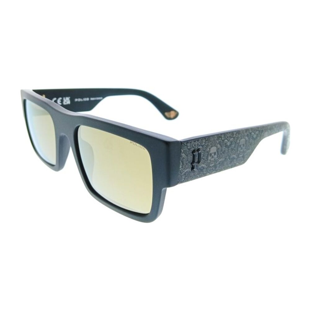 POLICE PLL12 703G Black Square Mens Sunglasses